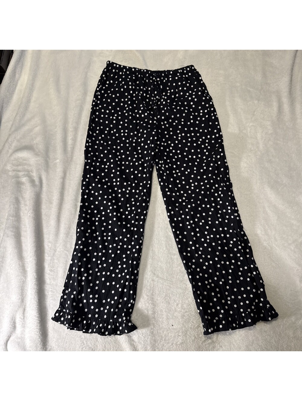 Grayson/Threads Women's Pajama Pants Black and White Polkadot M (0083)